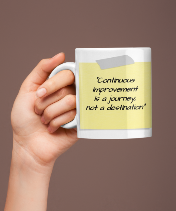 Continuous Improvement is a Journey Motivational Coffee Mug