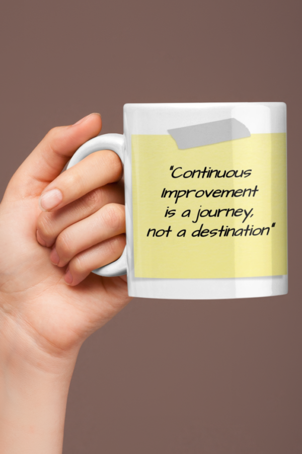 Continuous Improvement is a Journey Motivational Coffee Mug
